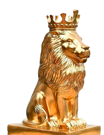 Golden lion statue